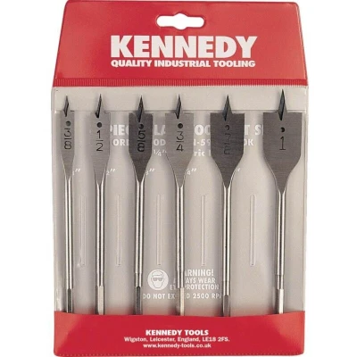Image of Kennedy 3/8&quot; 1&quot; Flat Wood Bits (6 Set)