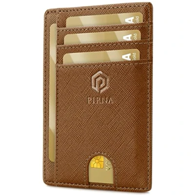 Image of Slim Wallet for Men RFID Blocking Minimalist Credit Card Holder Thin with Small Money Pocket &amp; Gift Box Men&#039;s in UK (Brown Caramel)