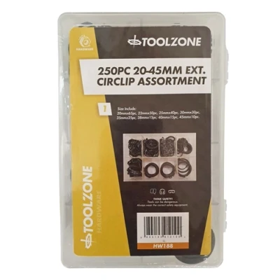 Image of Toolzone 250 Piece 20 45mm External Circlip Assortment