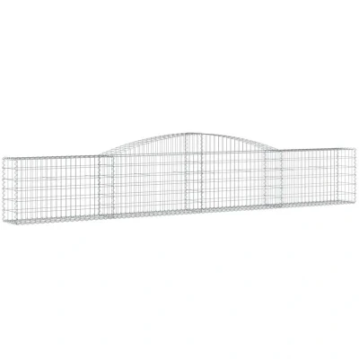 Image of vidaXL Arched Gabion Baskets 6 pcs 400x30x60/80 cm Galvanised Iron