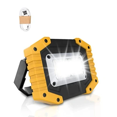 Image of Trongle LED Rechargeable Work Lights, 45W Floodlight Battery Security Light with 3 Modes Outdoor COB Camping Lights USB Waterproof for Yard, Garage, Fishing, Hiking(Batteries Included)