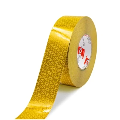 Image of Finest Folia Orafol VC104+ Rigid Grade Contour Marking 50 mm Reflective Film Tape for Trailers Truck Semi Trailer Warning Weatherproof (Yellow, 3 Metres)