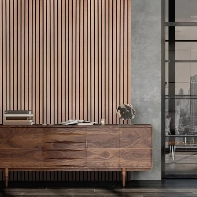 Image of Fuse Acoustic Wooden Wall Panel in Brushed Copper, 240cm x 60cm (2 Pack)