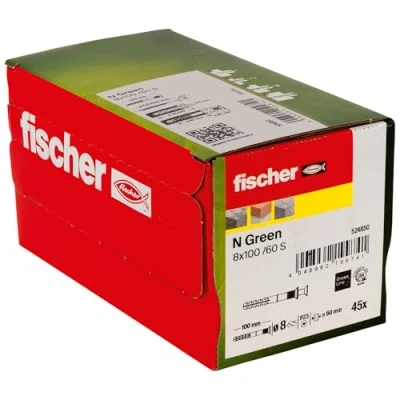Image of fischer Hammerfix N Green 8 x 100/60 S Countersunk, 45 Pieces, 524850