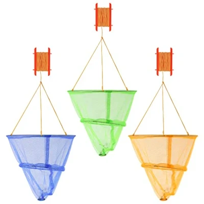 Image of Crab Drop Net Crabbing Bait Bag Holder Rope &amp; Hand Line Fun Outdoor Kids Fishing Trap Catcher