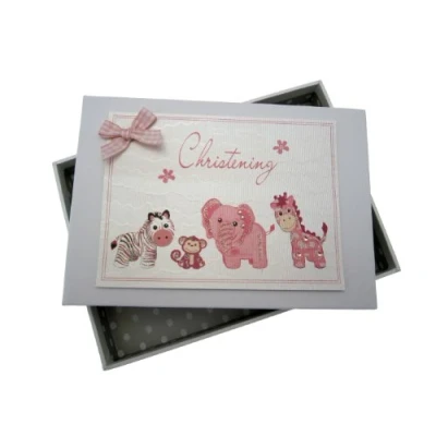 Image of White Cotton Cards Christening Photo Album (Tiny, Pink), 12.5x17.5x2.5 cm