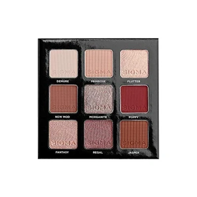Image of Sigma Beauty On the Go Eyeshadow Palette Rosy 9 Bold Shades in Matte, Shimmer and metallic Finishes Highly Pigmented Vegan Eye Makeup Clean Products