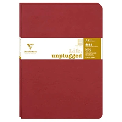 Image of Clairefontaine 733072C Age Bag DUO set of 2 stitched notebooks 21x29.7cm 96p lined + red margin