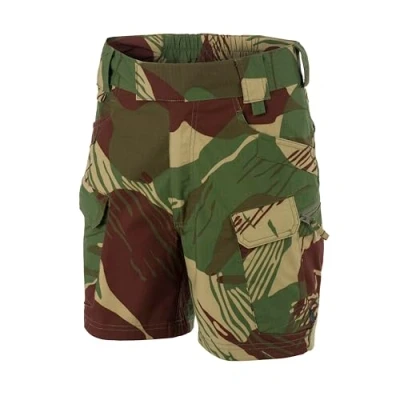 Image of Helikon Tex 6&quot; Urban Tactical Shorts for Men Lightweight, Breathable Cargo Military, Police, Hiking, &amp; Hunting, Rhodesian Camo, 40W x 6L