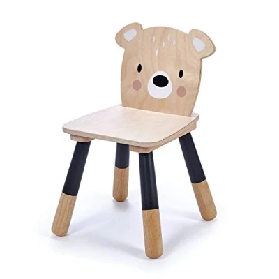 Image of Tenderleaf Toys Forest Chair Wood Furniture and Nursery Decor for Children (Bear)