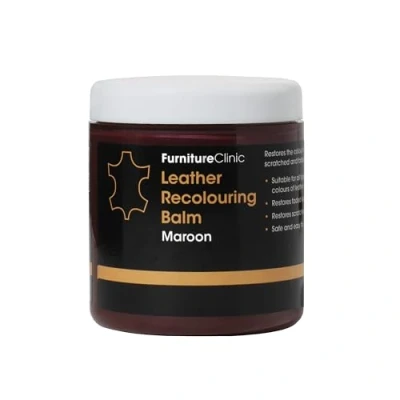 Image of Furniture Clinic Leather Recolouring Balm Colour Restorer for Sofas, Repair Faded &amp; Scratched Upholstery, Car Seats, Shoes and Clothing 16 Colours (Maroon)