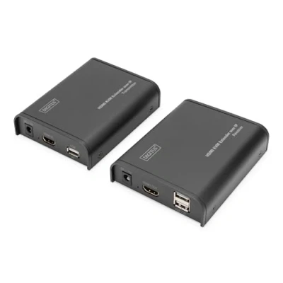 Image of DIGITUS DS 55202 HDMI KVM Extender Full HD 1080p 60 Hz 120 m via LAN cable/Unlimited Ethernet (IP enabled) Set: Transmitter &amp; Receiver 1.3 HDCP 1.2