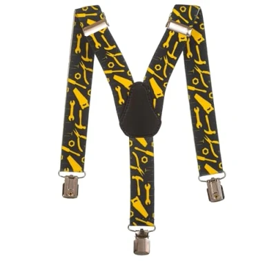 Image of Olata Children’s Elasticated Design Y Shape Braces/Suspenders (1 5 Years) 2.5cm. Tools (Black)