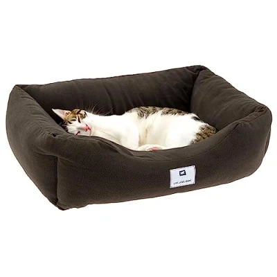 Image of Small Dog Bed COCCOLO MICROFLEECE 50 Soft, Washable and Cat Bed, Grey