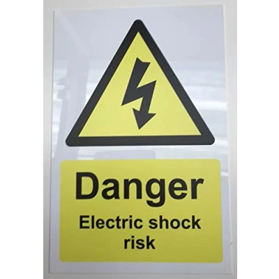 Image of Danger Electric Shock Risk Safety Sign 1.2mm Rigid plastic 300mm x 200mm