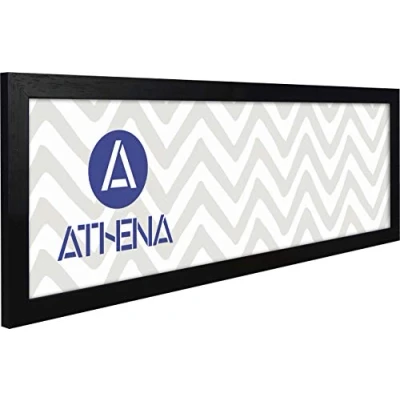 Image of Athena Panoramic Black Woodgrain Thin Premium Wood Picture Frame Imperial (28&quot; x 7&quot;) 28 7 Photo 28x7 with Clear Styrene Sheet &amp; Wall Mounted Hook Inches