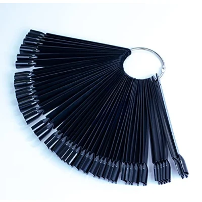 Image of Apex® Professional 50pcs Nail Colour Display Ring, Swatch Sticks, Pop Art Palette Tip Wheel (Black)