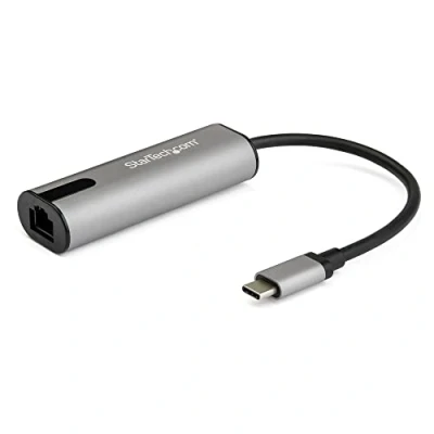 Image of StarTech.com 2.5GbE USB C to Ethernet Adapter NBASE T NIC 3.0 Type 2.5/1 Gigabit/100 Mbps Multi Speed Network/ 3.1 Laptop RJ45/LAN Thunderbolt 3 Compatible/MacBook Pro Surface (US2GC30)