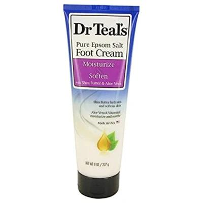 Image of Dr Teal&#039;s Pure Epsom Salt Foot Cream with Shea Butter &amp; Aloe Vera Vitamin E 240ml