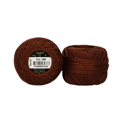 Image of Anchor 4591008 00359 Embroidery Thread, 100% Cotton, Brown, Thickness 8, 82 m, 16 g