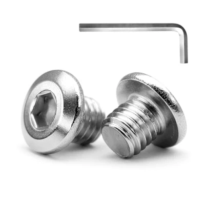 Image of MINHER M4 x 4mm 20Pcs Flat Head Hex Socket Cap Screws Bolts, Furniture 304 Stainless Steel 18 8, Full Thread (with Spanner)