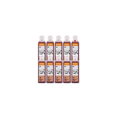 Image of Stihl 10 Sachet Two 2 stroke Engine Oil Petrol 1 Shot One 07813198401 Mower Strimmer