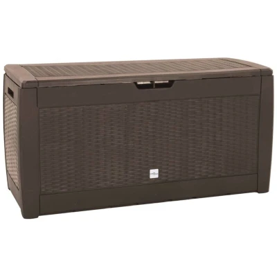 Image of vidaXL Garden Storage Box Brown 119x48x60 cm PP