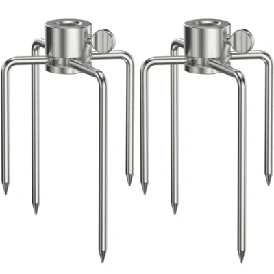 Image of onlyfire Stainless Steel Barbecue Rotisserie Forks, 2 Pieces, Fits 8x8mm Square Spit Rods