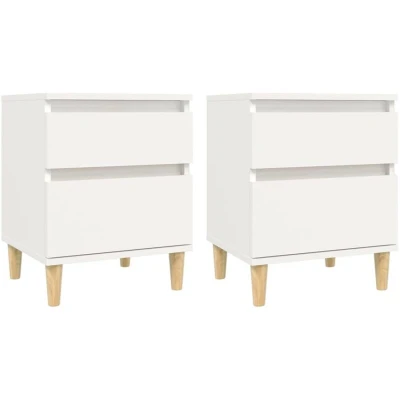 Image of vidaXL Bedside Cabinets 2 pcs White 40x35x50 cm