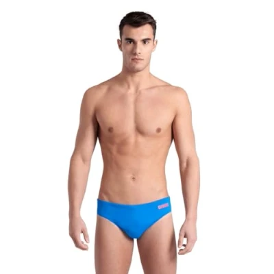 Image of Arena Mens Team Solid Swim Briefs, Blue River, 34 EU