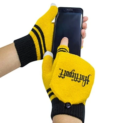 Image of Cinereplicas Harry Potter Mitten Gloves Magic Touchscreen Officially licensed Hufflepuff Yellow &amp; black