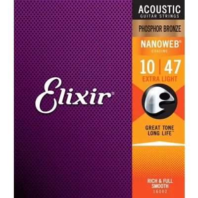 Image of Strings Phosphor Bronze Acoustic Guitar w NANOWEB Coating (10 47)