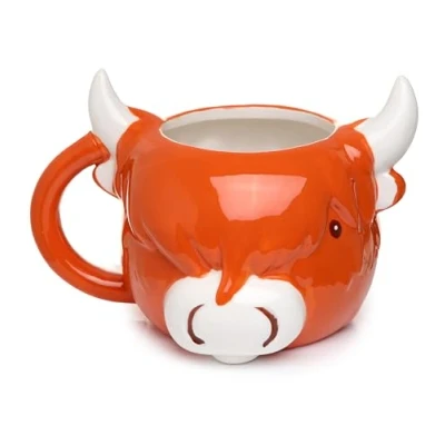 Image of Puckator Highland Coo Cow Head Ceramic Shaped Tea Coffee Mug Funny Home Accessories Cute Gifts for Girlfriend Large Mugs Men Women Hot Drinks Cups Presents Secret Santa Gift Cup Set