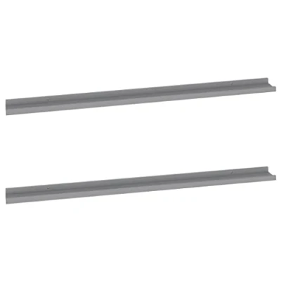 Image of vidaXL 2 pcs, Grey Wall Mounted Shelves, Ideal for Living Room, Bedroom or Office Robust MDF Material Durable Use
