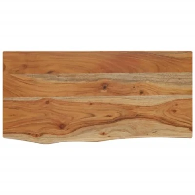 Image of vidaXL Solid Acacia Wood Wall Shelf with Live Edge Design for Home and Office Organizing 60x30x2.5 cm Brown Storage