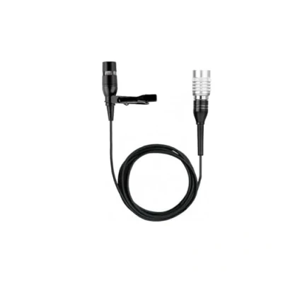 Image of Black Lavalier Microphone, Cardidid Condenser Clip on Mic for Audio Technica Wireless Systems,Hirsoe Mini 4Pin Plug
