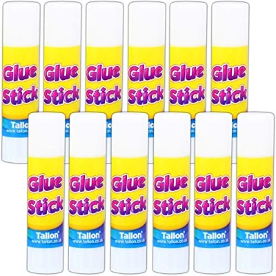 Image of 12x Non Toxic Glue Sticks Safe for Kids 8g Art &amp; Craft No Mess Twist Up Adhesive Paper Card Fabric