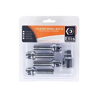 Image of Ellis Excellence Set of 4 M14 x 1.5 Radius Alloy Wheel Locking Bolts (45mm Thread)