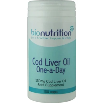 Image of Bio Nutrition Cod Liver Oil 550mg One A Day : Joint Health Fish 100 caps