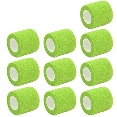 Image of Mintice 10 Rolls Self Adhesive Cohesive Wrap Bandages Elastic First Aid Tape Adherent Grass Green for Wrist Ankle Sport 2 Inch X 5 Yards