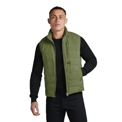 Image of G STAR RAW Men&#039;s Foundation Liner Vest, Green (sage D24277 D518 724), XS