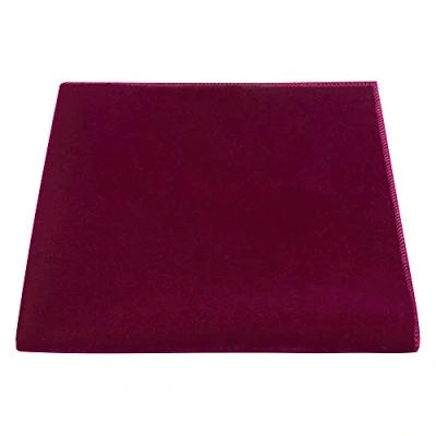 Image of King &amp; Priory Luxury Morrocan Red Velvet Pocket Square, Handkerchief, Dark Pink