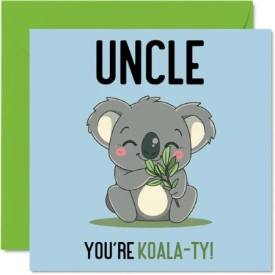 Image of Birthday Cards for Uncle Koala Ty Funny Happy Card from Nephew Niece, Gifts, 145mm x Joke Greeting Men Him