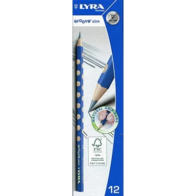 Image of LYRA Groove Slim Wooden HB Graphite Pencils, 12 Pieces, Easy Grip, Schoolpack, Ideal for Young Children and Primary Schools