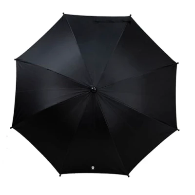 Image of Dooky Parasol/ Umbrella for Pram/ Stroller/ Pushchair, UPF 50+ UV Protection, 180 Degree Flexibility with Duo Flex Technology, Wind and Waterproof, 100 Percent Polyester, 76 cm Span, Plain Black