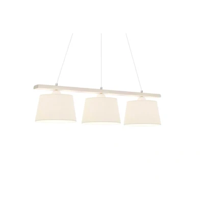 Image of Euluna Sweden hanging light, antique white/white, textile, wood, 3 bulb