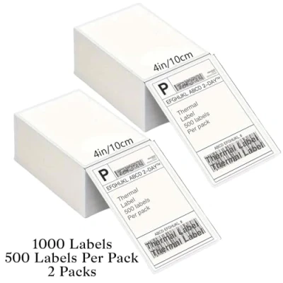 Image of Thermal Labels 100x150mm 4x6 Inch, Self Adhesive Address Label Compatible with Printers Direct for Shipping &amp; Labelling (1000)
