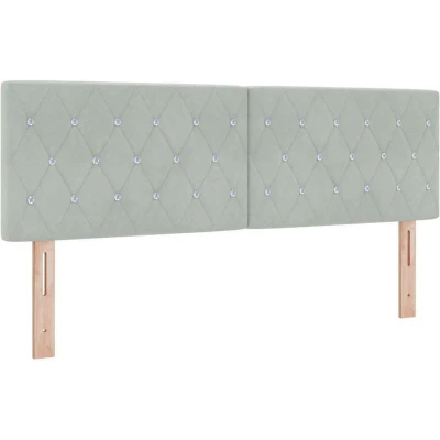 Image of vidaXL Box Spring Bed with Mattress Light Grey 140x190 cm Velvet