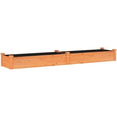 Image of vidaXL Garden Raised Bed with Liner Brown 240x45x25 cm Solid Wood Fir
