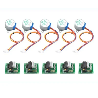 Image of DollaTek 28BYJ 48 ULN2003 5V Stepper Motor + Driver Board for Arduino 5pcs